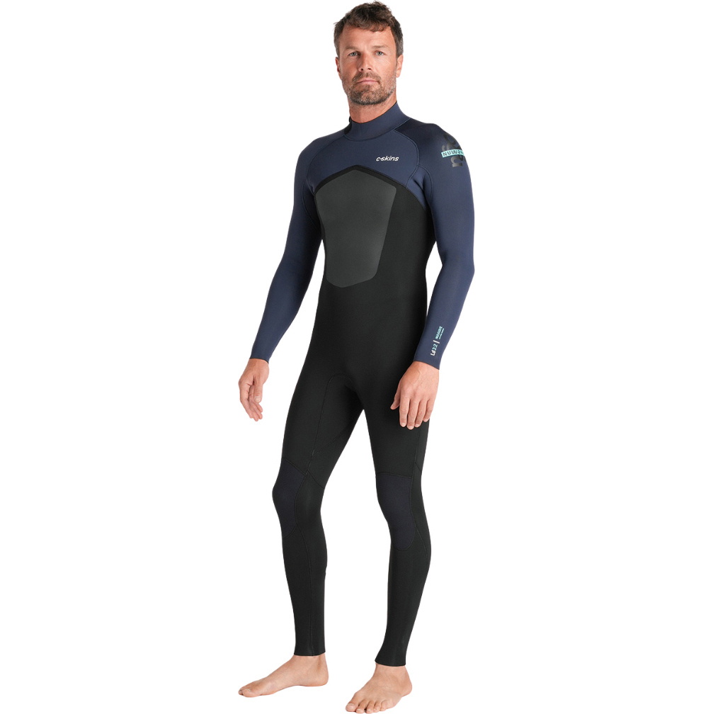 2026 C-Skins Da Uomo Nuwave Legend 3/2mm Back Zip Muta C-NLE32MBZ - Black / Bluestone / Petrol
